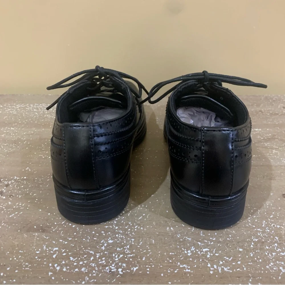Deer Stags Boys Ace Wingtip Oxford Comfort Dress Shoes Size 1.5 Black